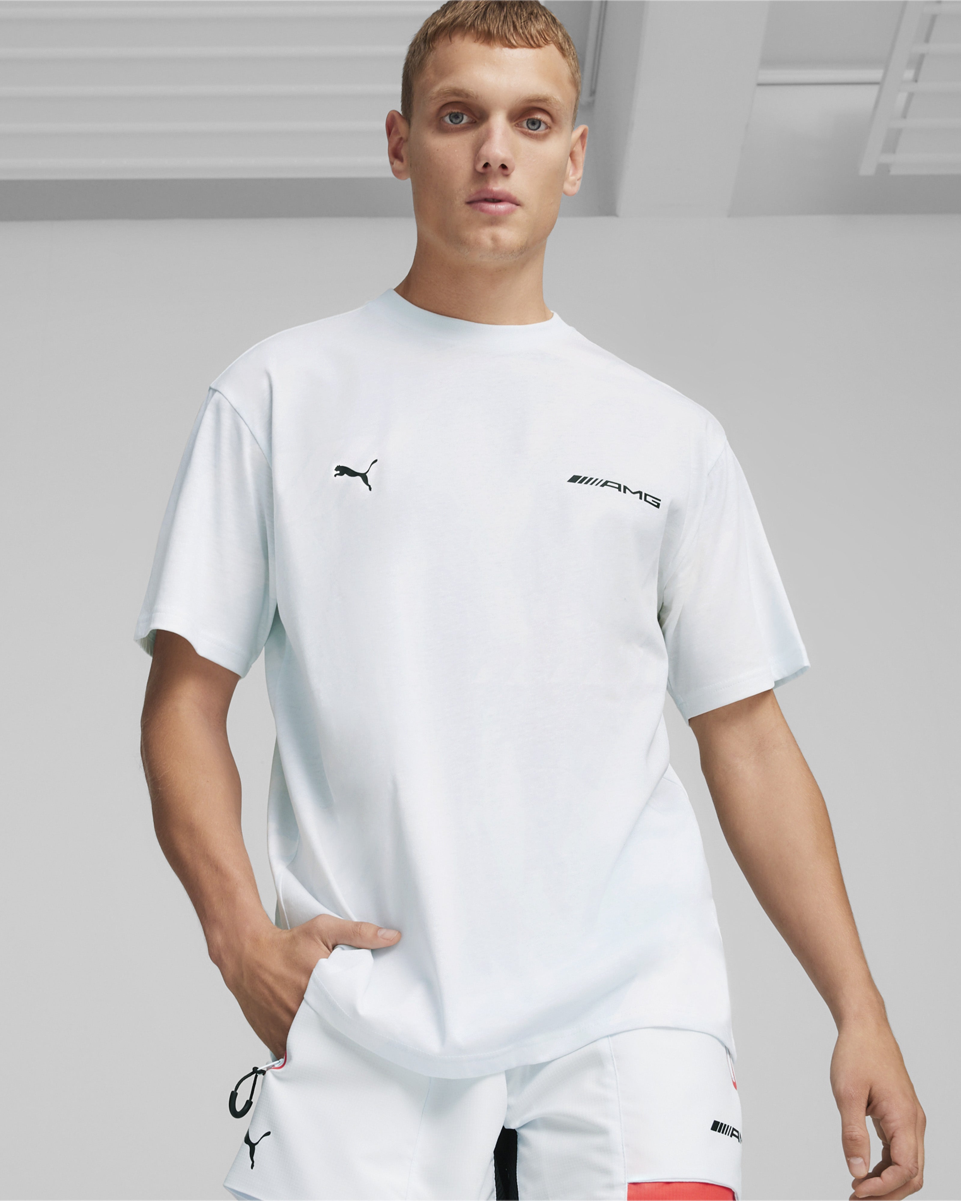 Mens Puma AMG Statement AOP Tee White