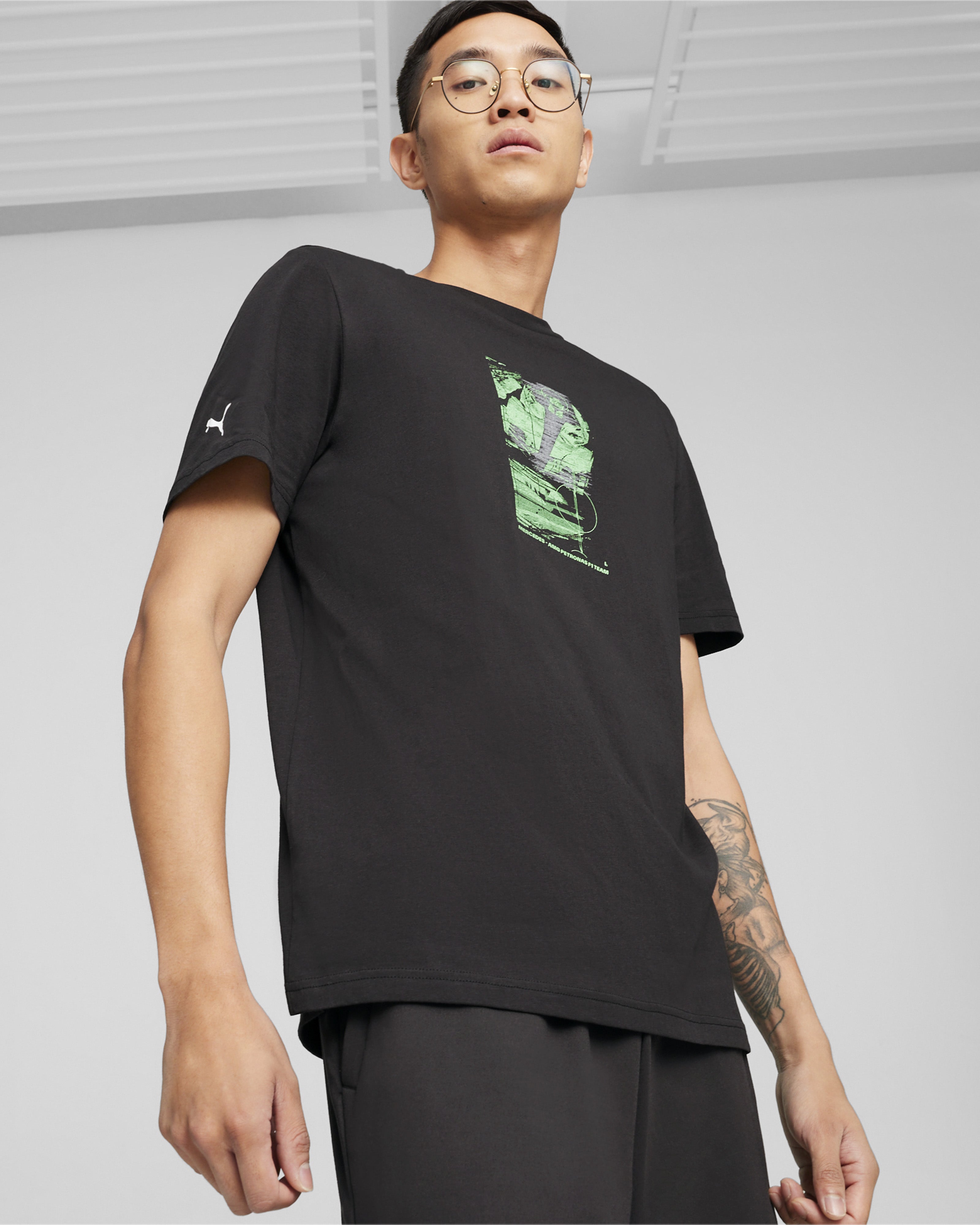 Mens Puma Graphic Tee Black