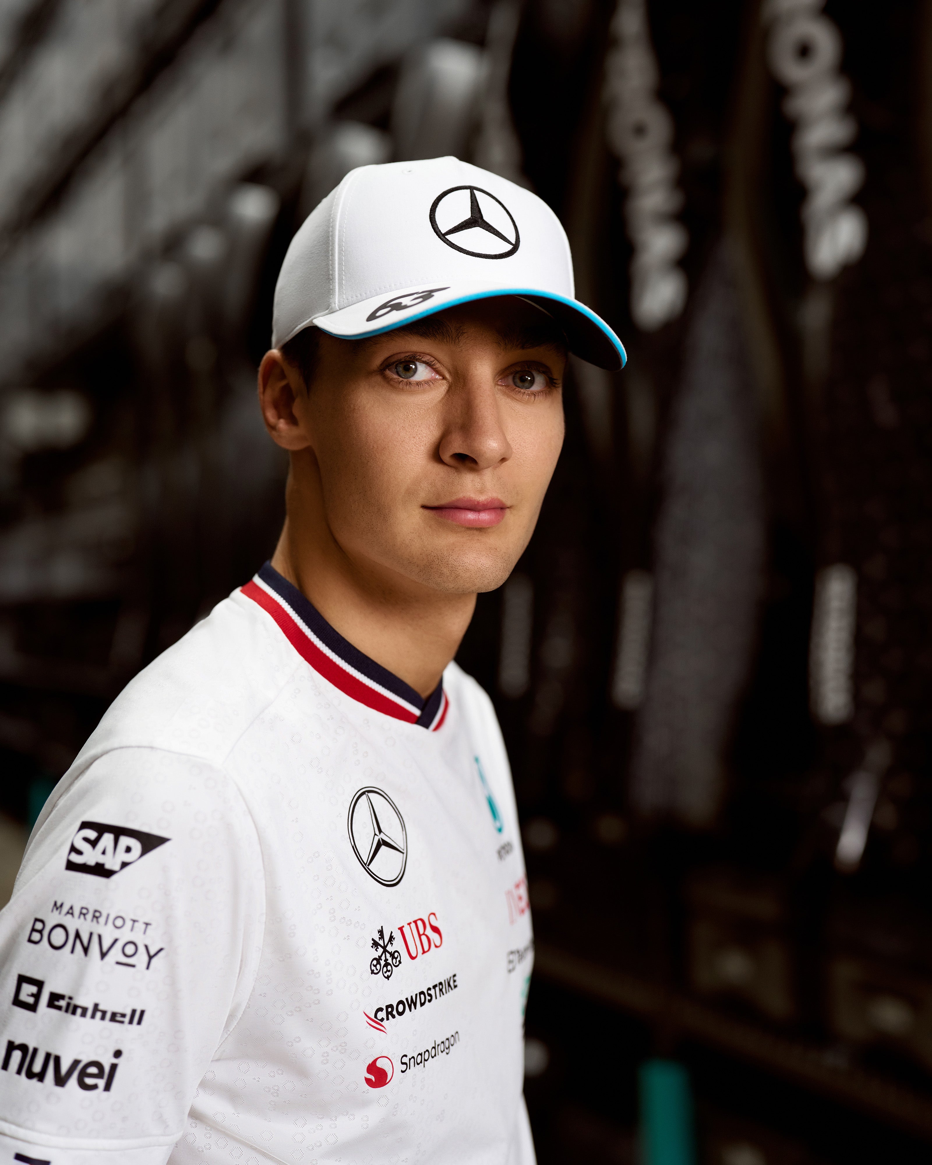 George Russell 2024 Team Driver Cap White Official Mercedes AMG   MAPF1RPGRDriverCapWhiteGRSitecrop2 