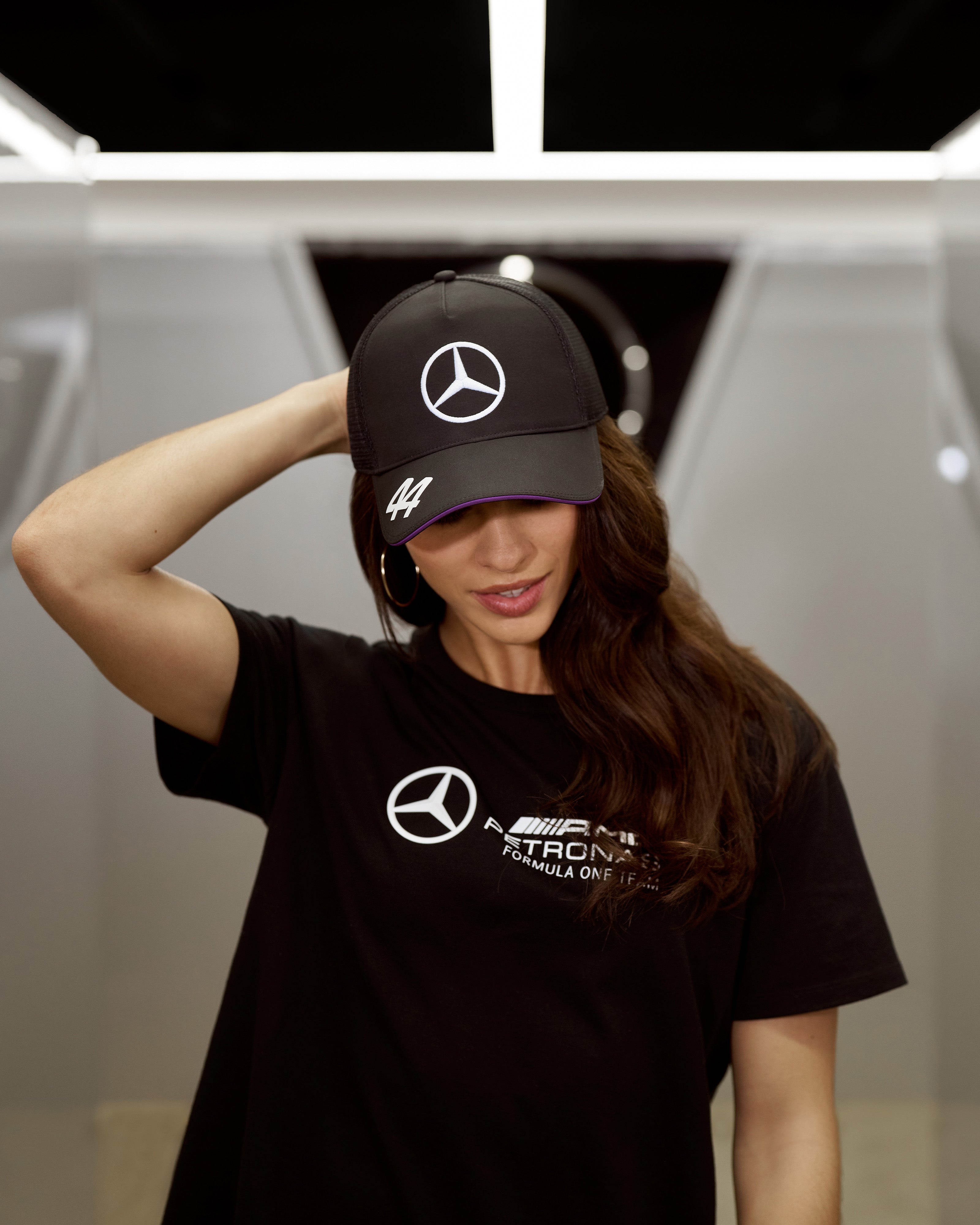 Lewis Hamilton 2024 Team Driver Trucker Cap Black