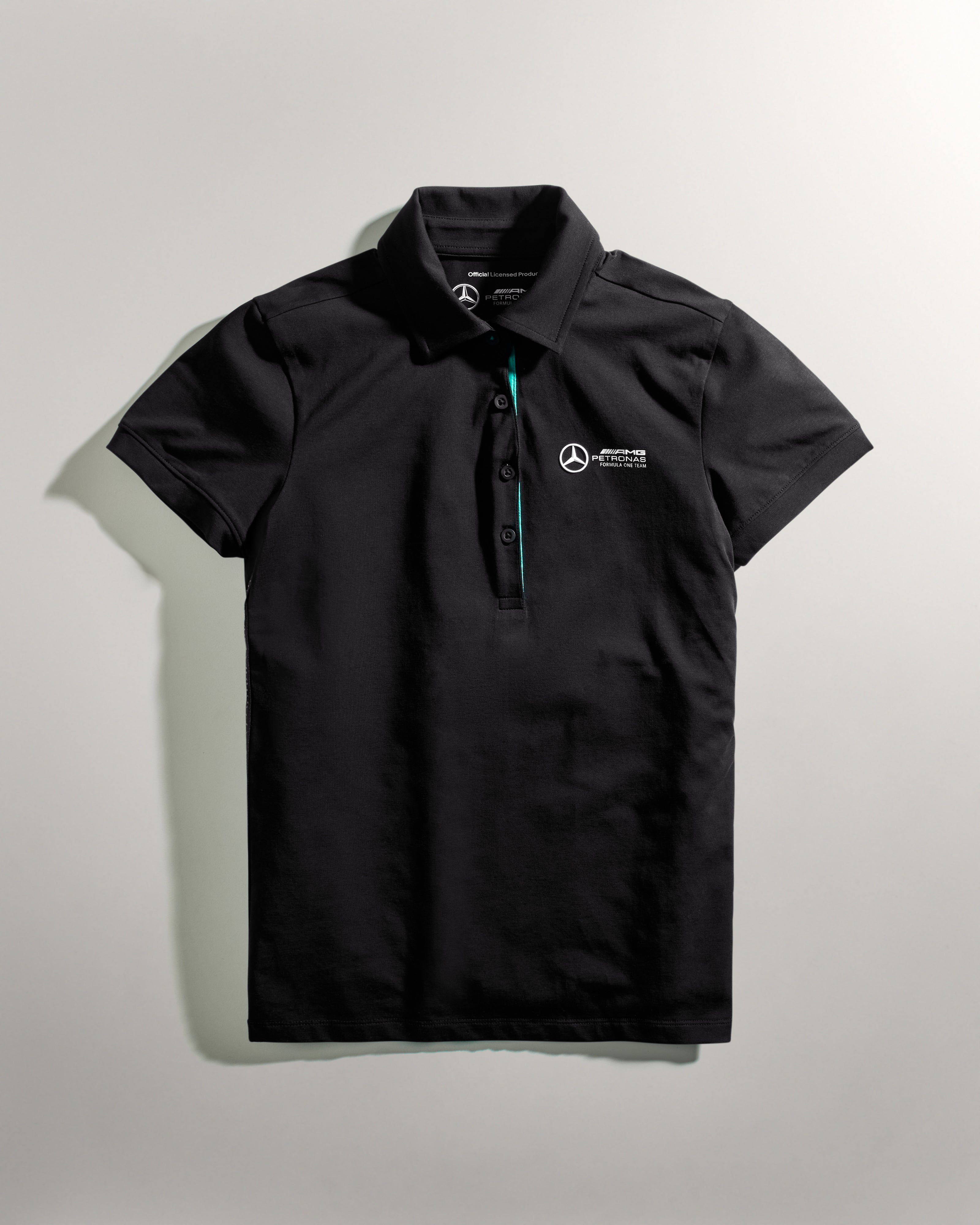 Womens Polo Black Official Mercedes AMG PETRONAS F1 Team Store