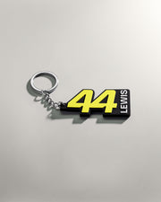 Lewis Hamilton Driver Keyring Yellow