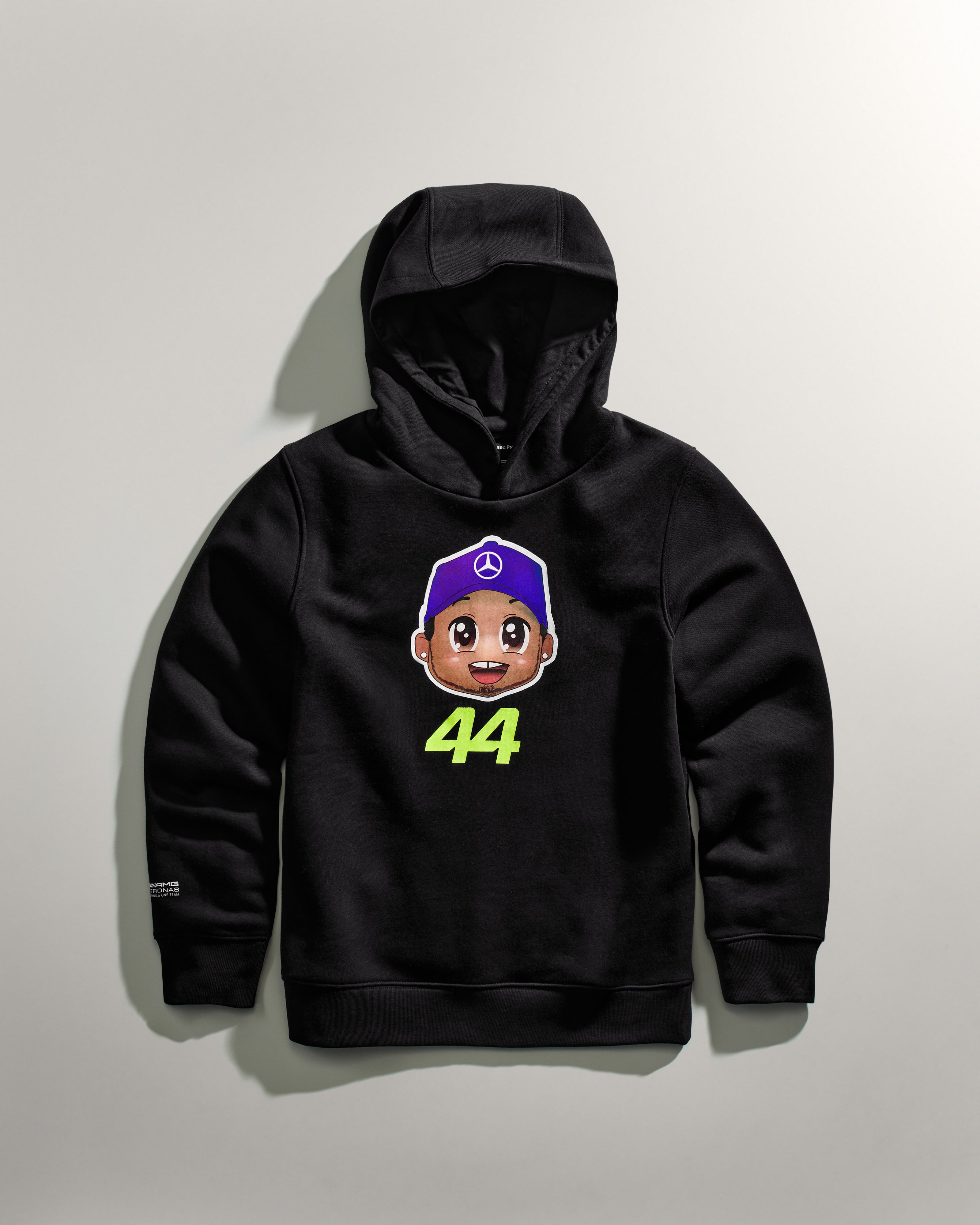 Kids Lewis Hamilton Caricature Graphic Hoody Black Official Mercedes AMG PETRONAS F1 Team Store