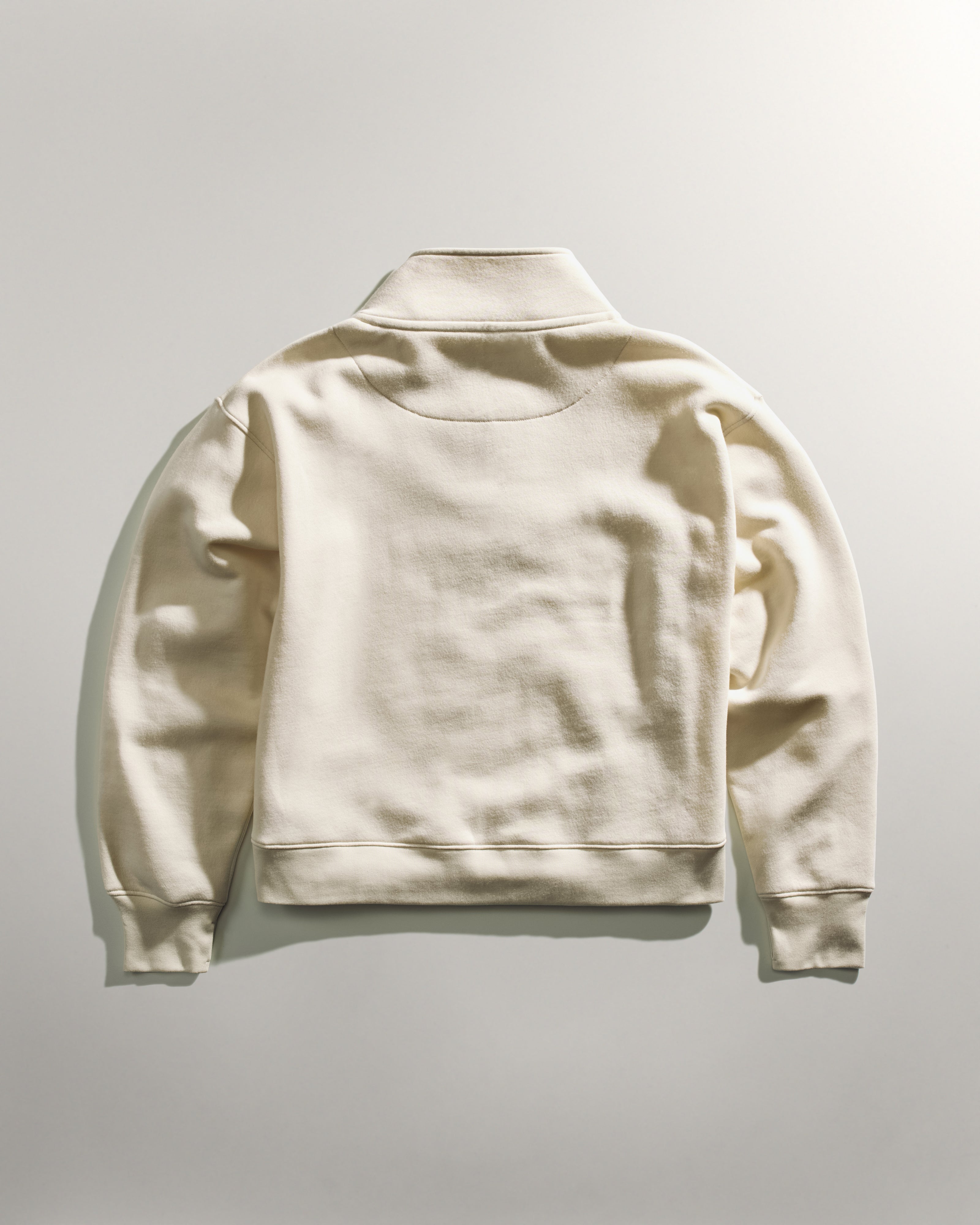 Womens Relaxed Fit 1/4 Zip Sweater Off White