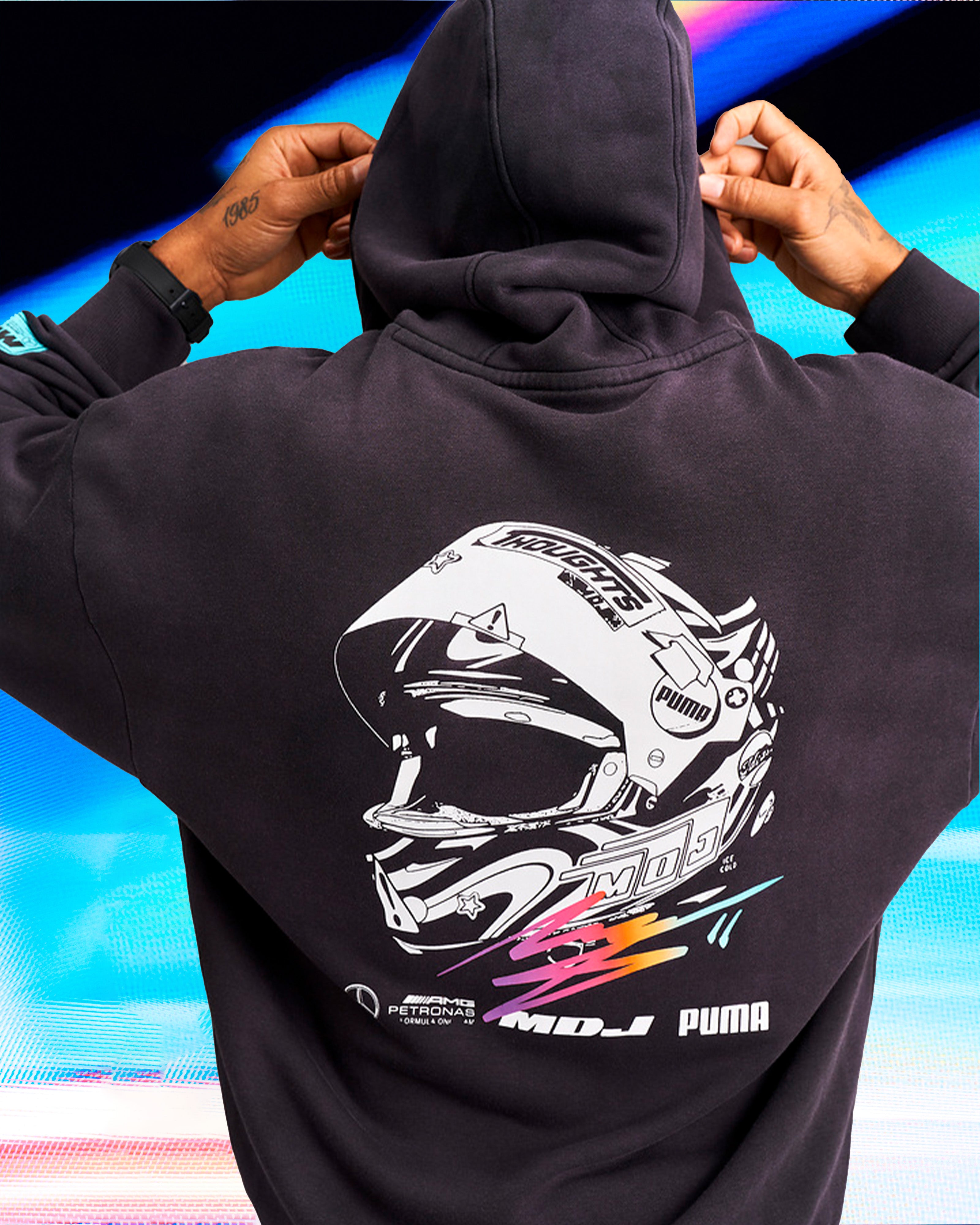 Mad Dog Jones x Mercedes-AMG F1 x PUMA Graphic Hoody Black