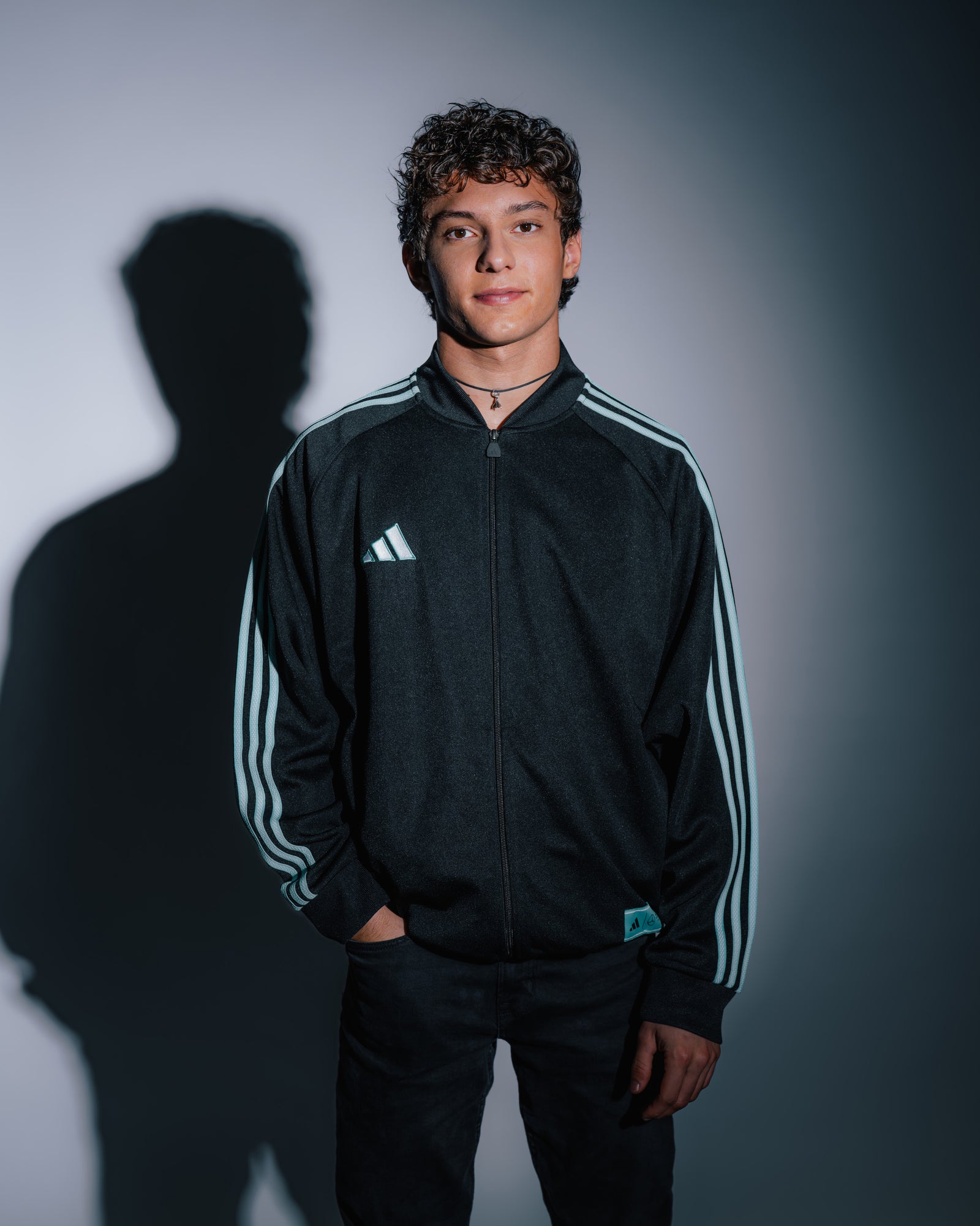 Mens Las Vegas Track Top Black/Teal