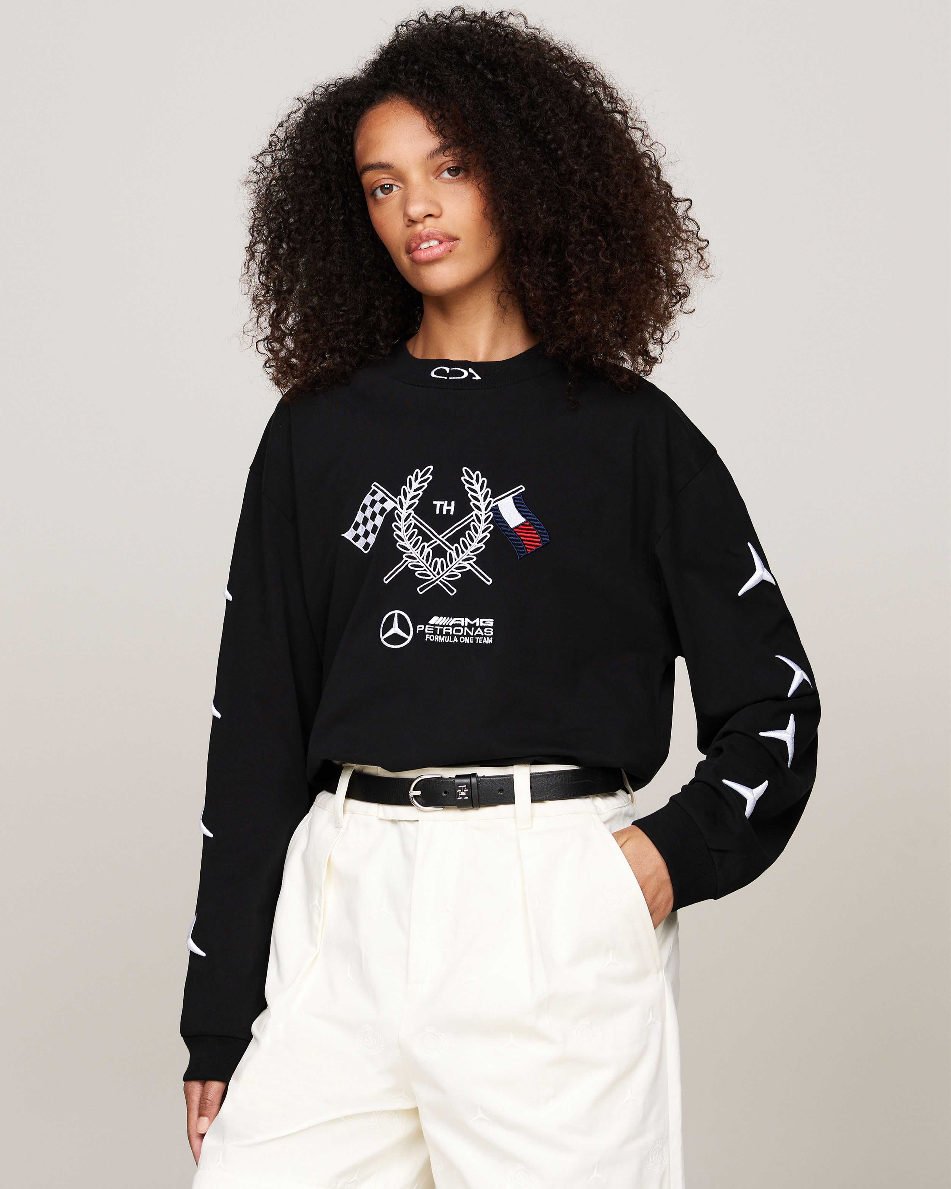 Tommy x Mercedes-AMG F1 x Clarence Ruth Longsleeve Tee Black