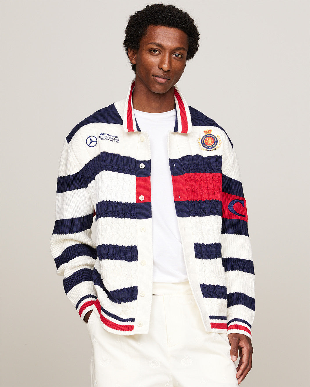 Tommy x Mercedes-AMG F1 x Clarence Ruth Rugby Cardigan