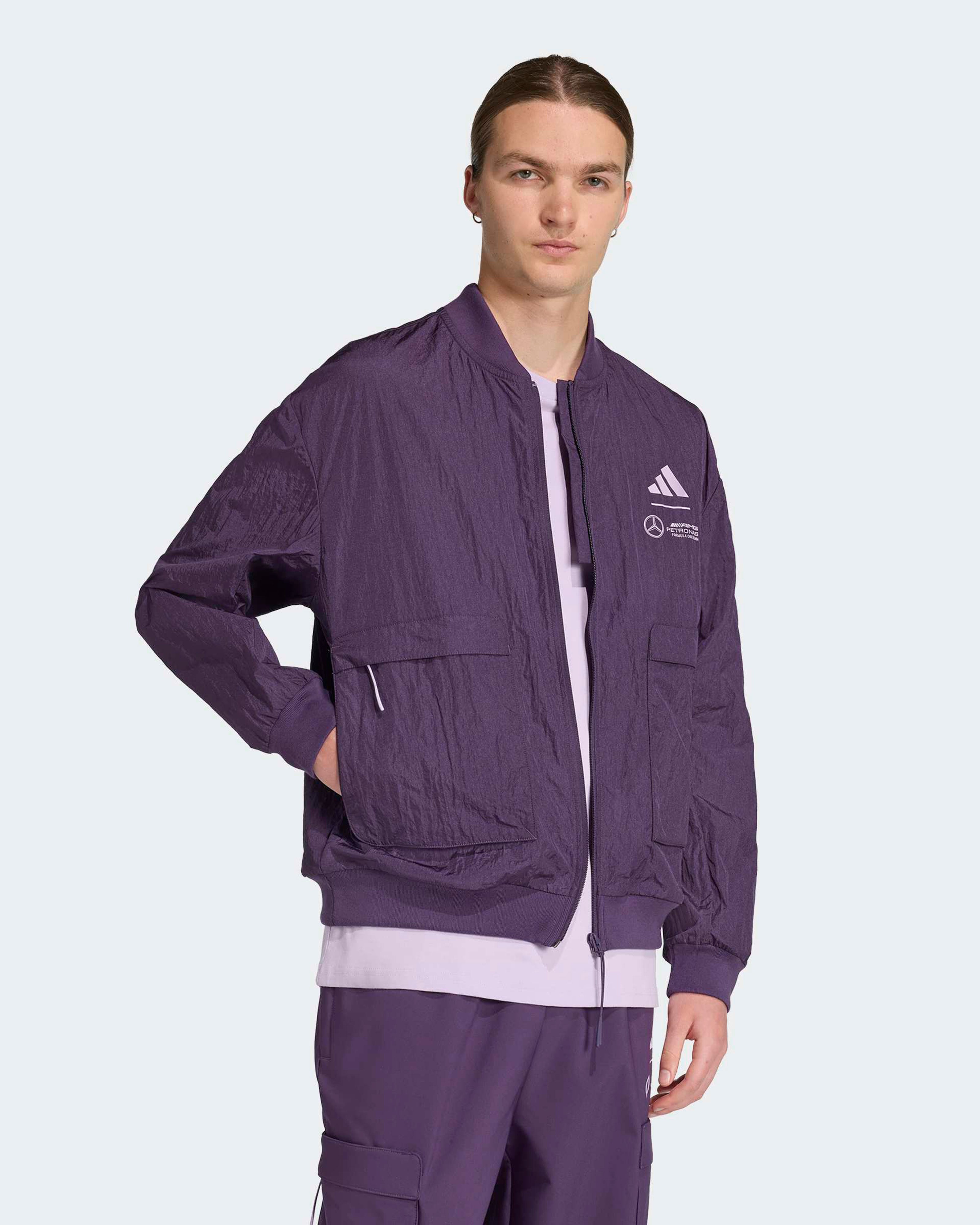 Mens Premium Woven Bomber Jacket Purple | Official Mercedes-AMG