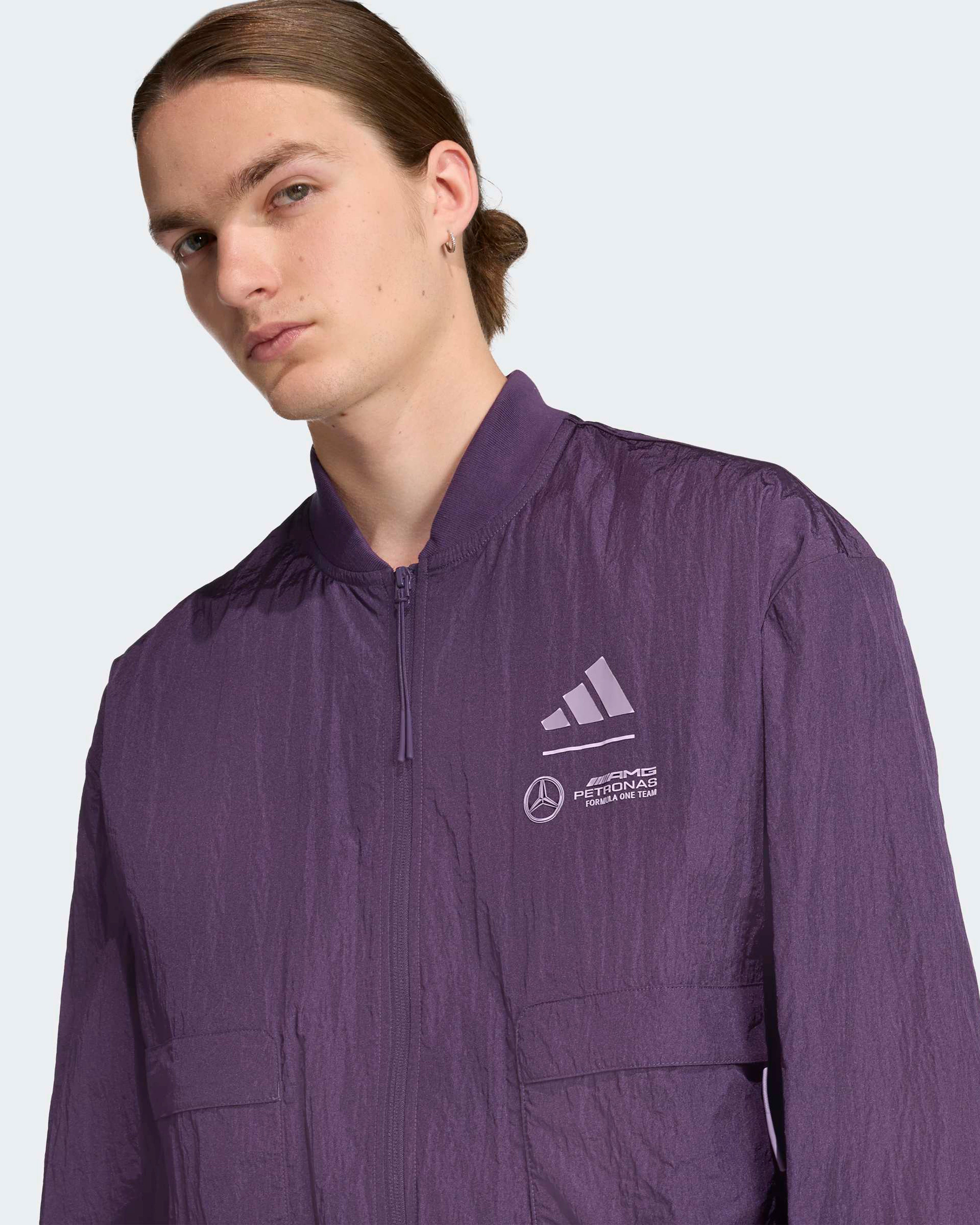 Mens Premium Woven Bomber Jacket Purple | Official Mercedes-AMG