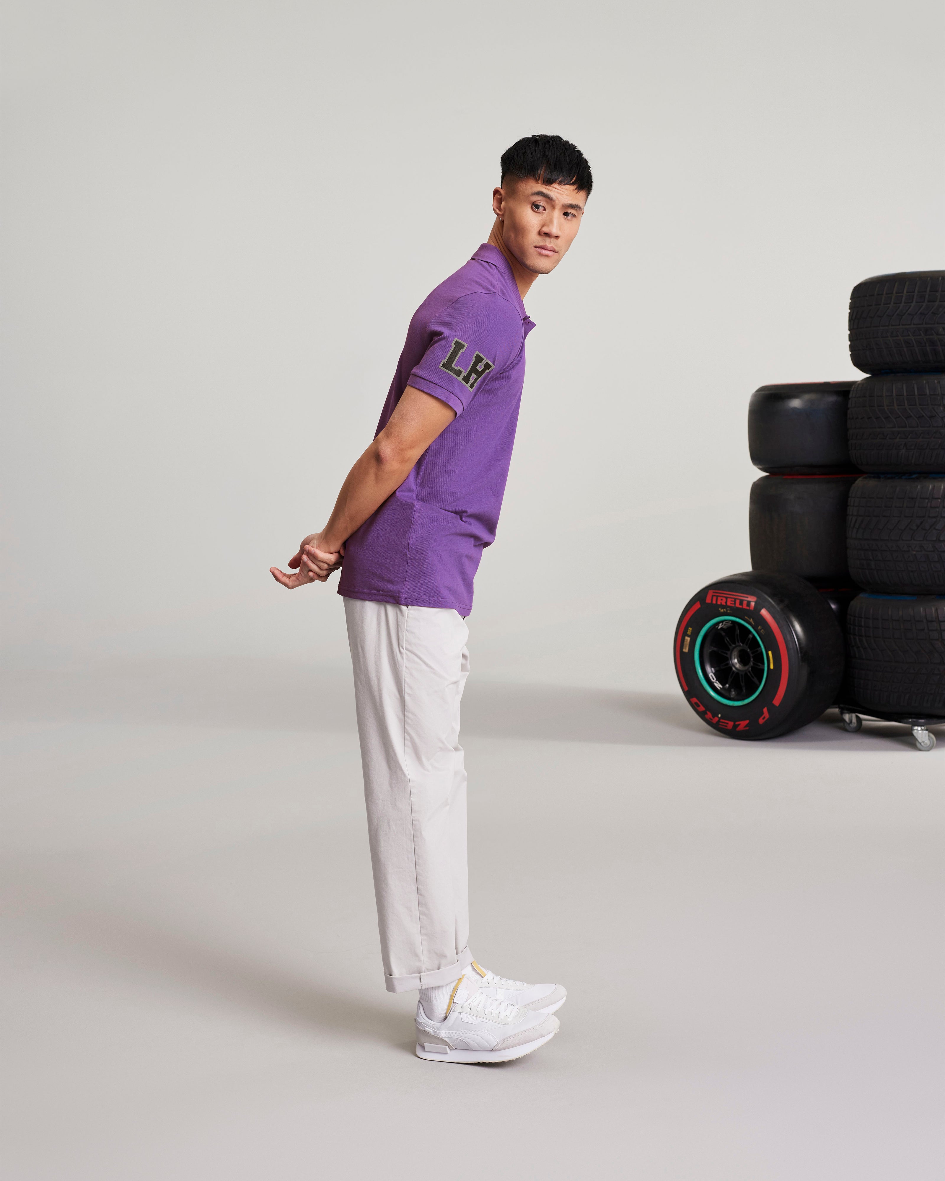 Mens Lewis Hamilton Polo Purple | Official Mercedes-AMG PETRONAS
