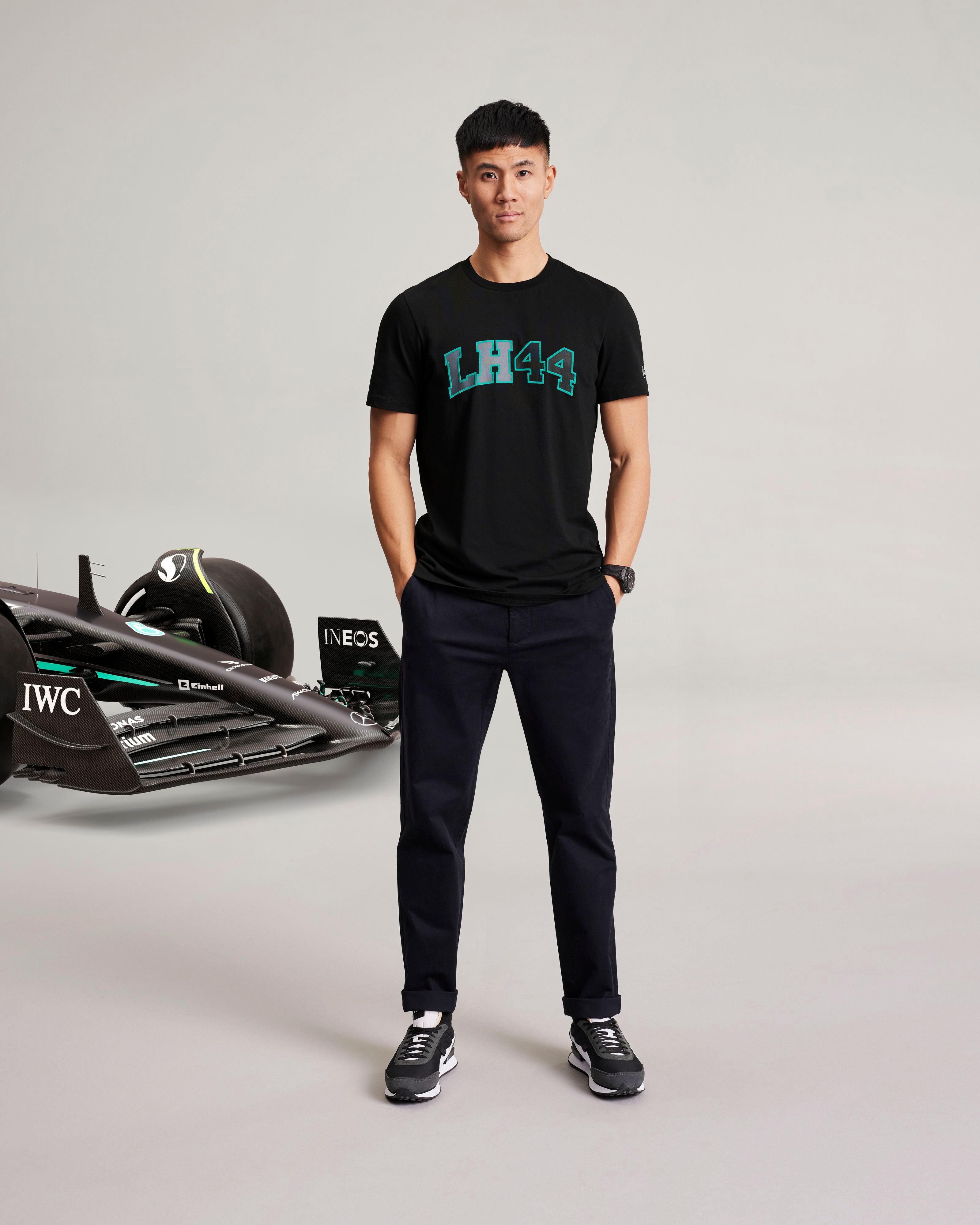 Mens Lewis Hamilton Logo Tee Black