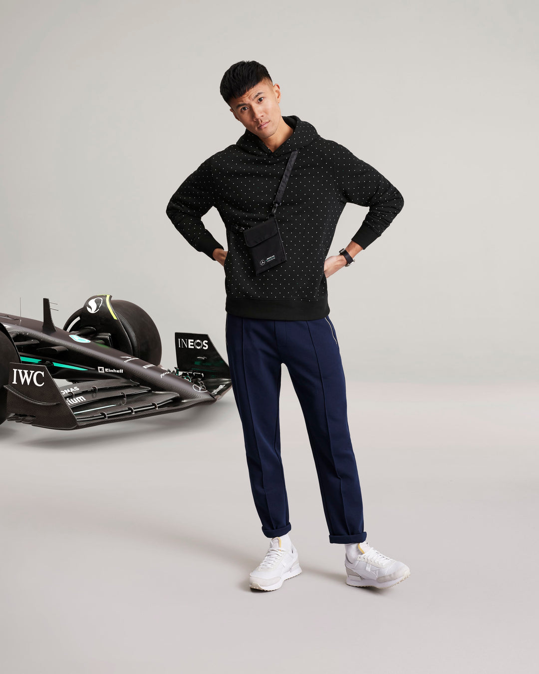 Black Tiny Polka Dot Men's Sweatshirt