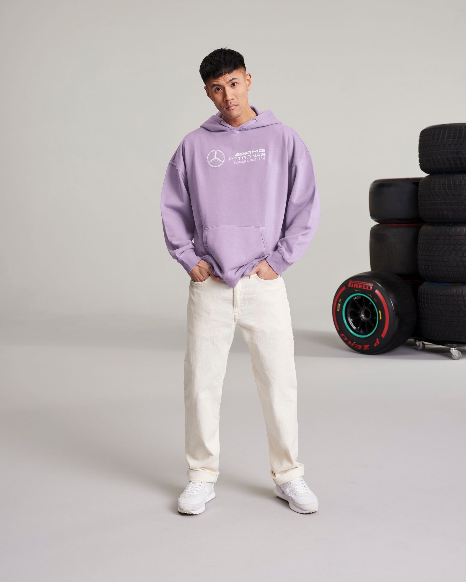 Mens Retro Hoody Lilac