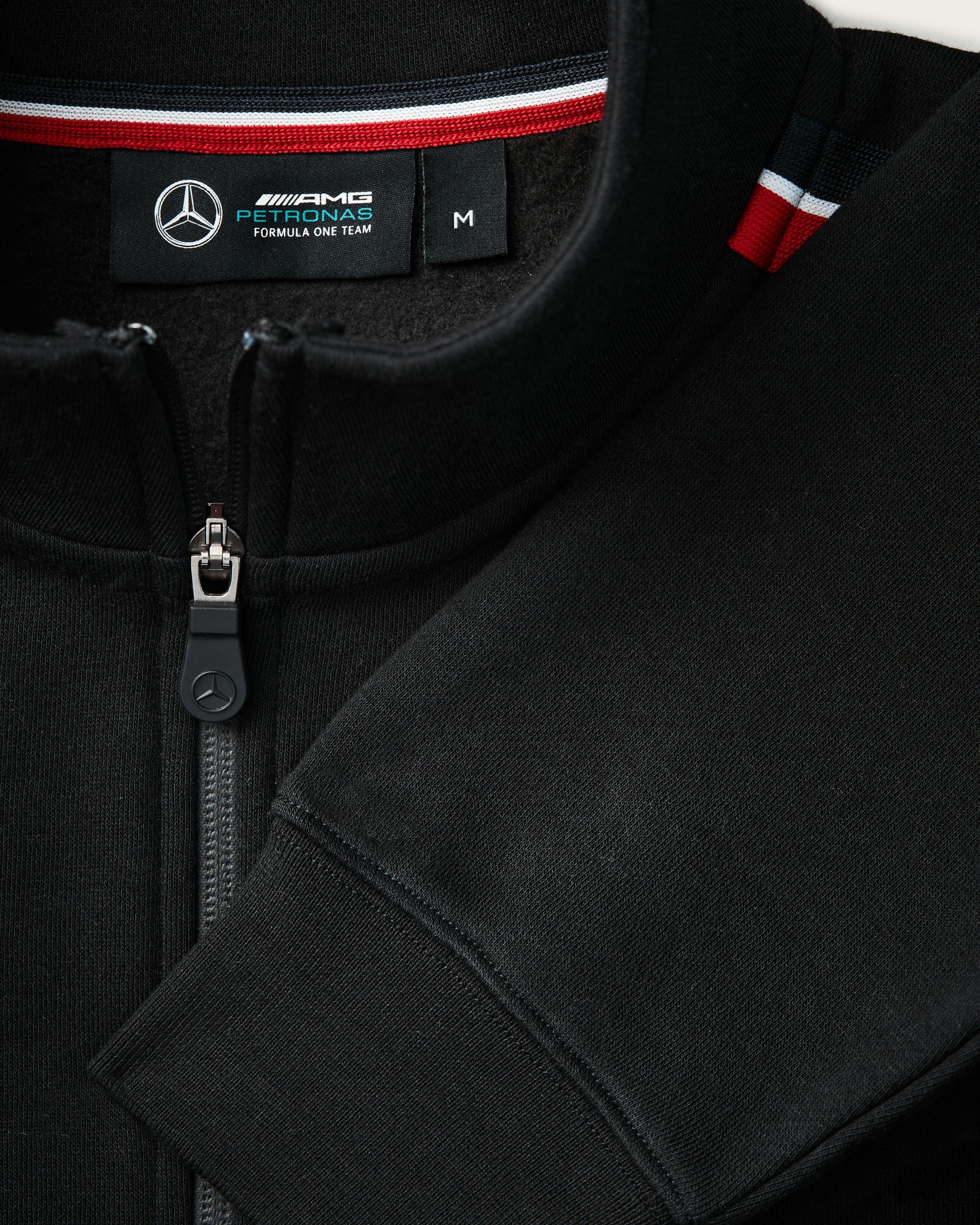 Mens 2023 Team 1/4 Zip Sweat Black | Official Mercedes-AMG PETRONAS F1 ...