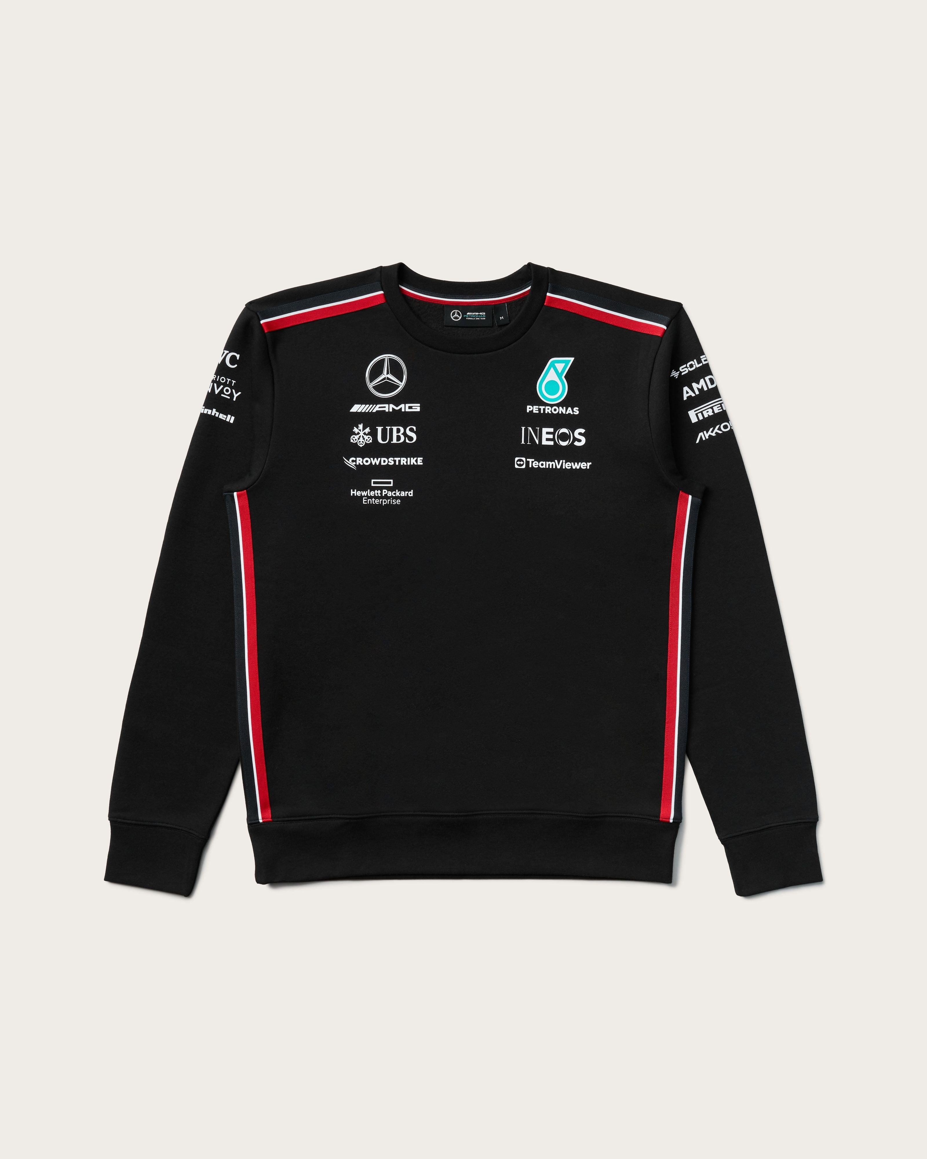 Mens 2023 Team Crew Sweat Black | Official Mercedes-AMG PETRONAS