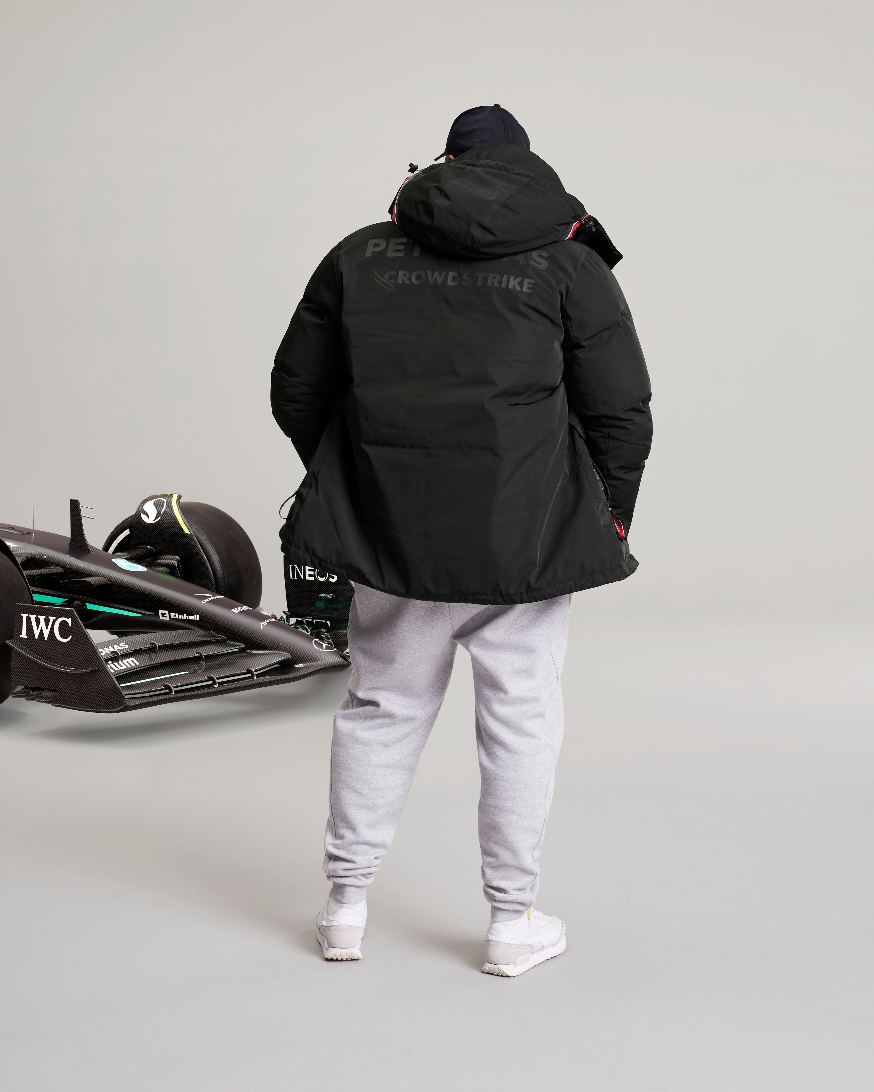 Mens Winter Coat Black Official MercedesAMG PETRONAS F1 Team Store