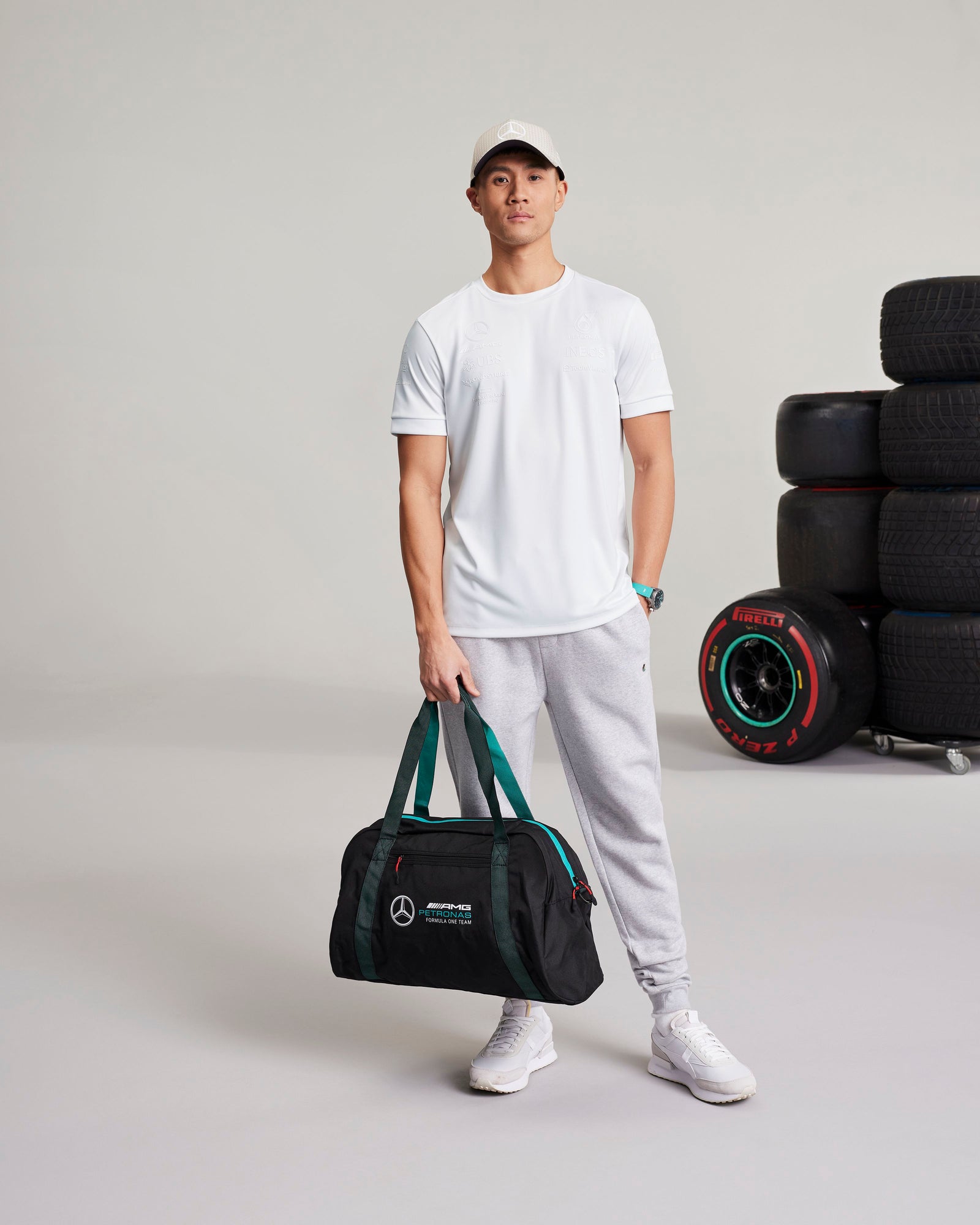 Mercedes Benz AMG Petronas F1 Sports Holdall Bag Black: Buy Online